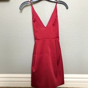 Topshop Red Asymmetrical Dress